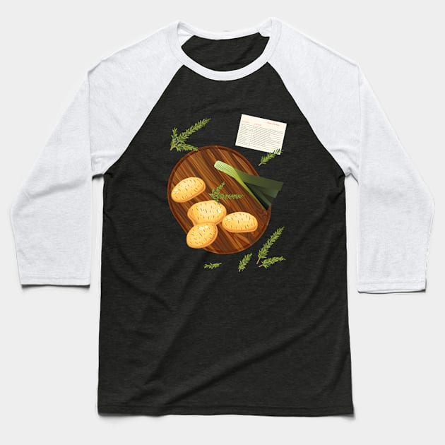 Potato Recipe Baseball T-Shirt by SWON Design